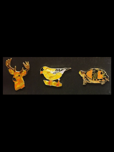 3 Piece Mosaic Set - Deer, Finch, Turtle