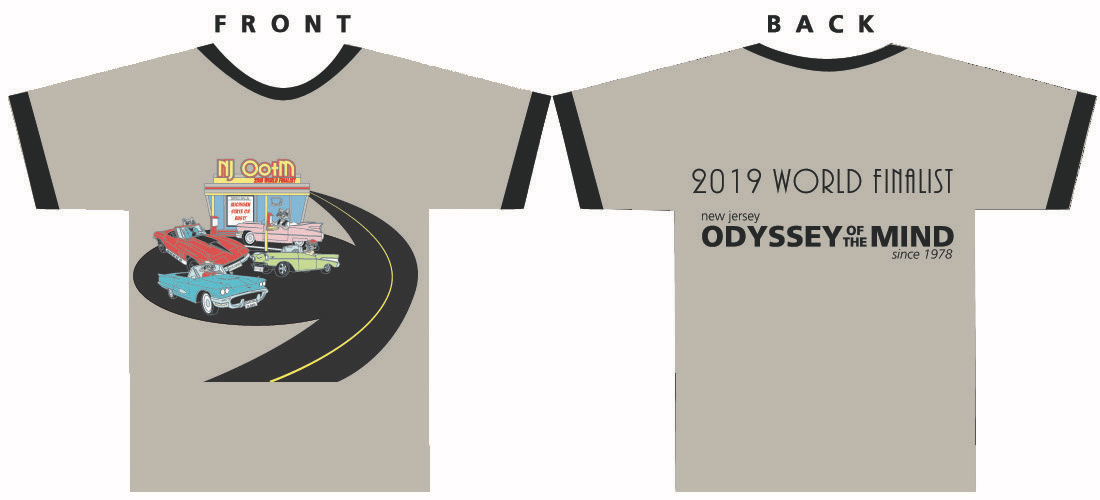 NJ Odyssey World Finals classic ringer t-shirt front and back