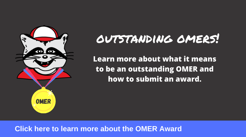 image of OMER wearing a medal. Text says - OUTSTANDING OMERS! Learn more about what it means to be an outstanding OMER and how to submit an award.