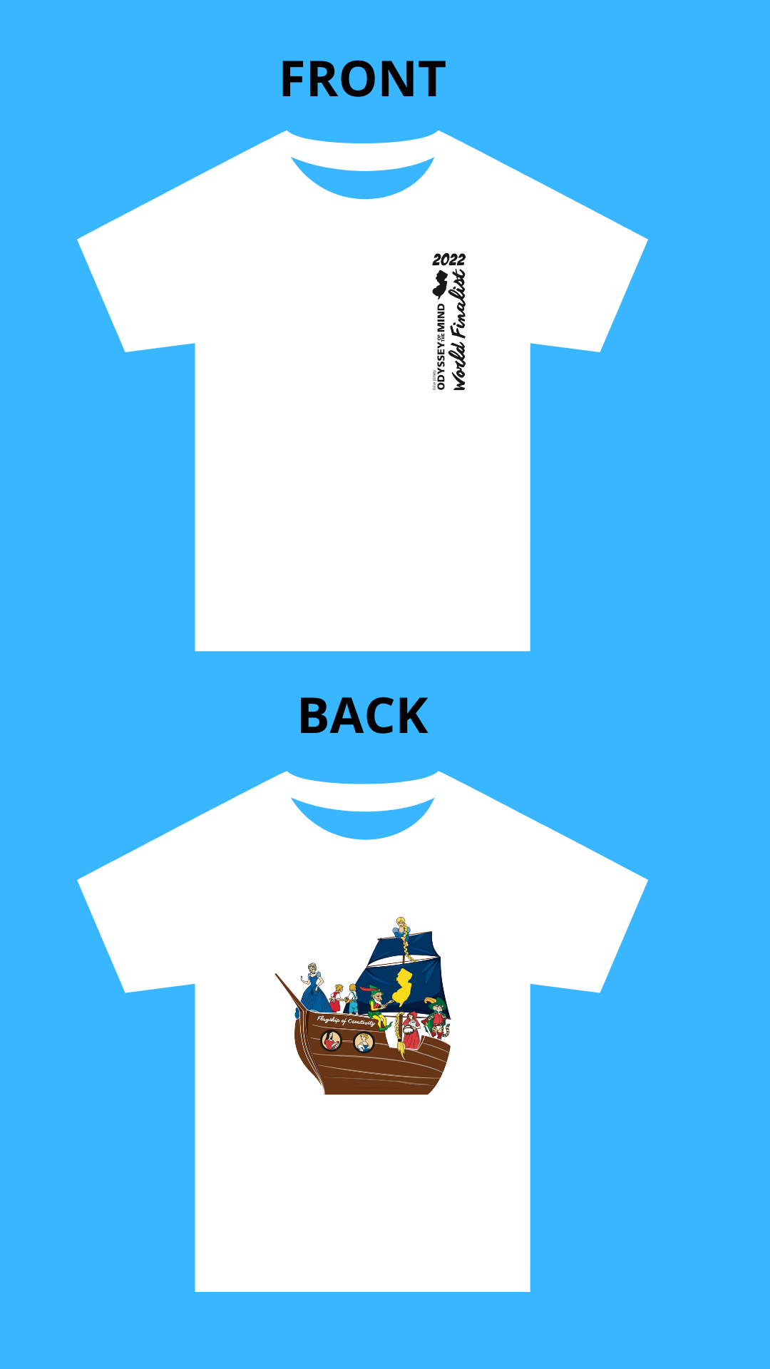 2022 World Finals T-shirt with fairy tall pirate ship