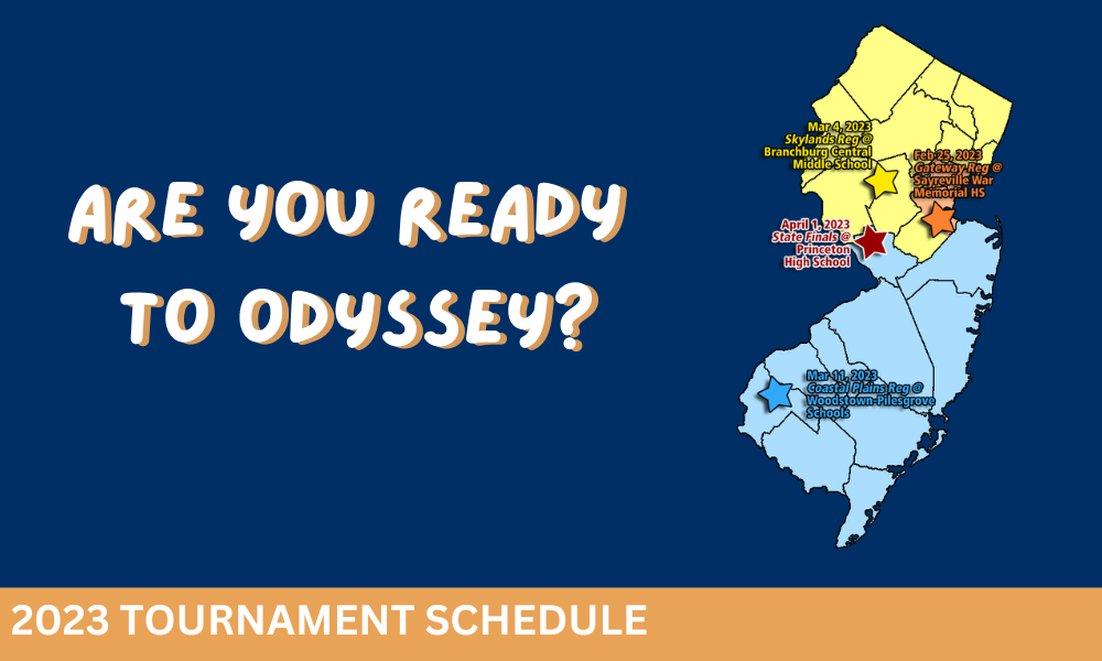 Are you ready to odyssey? Shows Map of NJ with training dates.