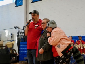 Nick and Sarah Pankiewicz with Mickie Brady.